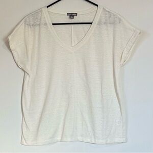 Falls Creek Women's Off White Boxy Short Sleeve Tee - Medium